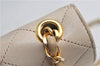 Authentic CHANEL Lamb Skin Matelasse Chain Shoulder Cross Bag Ivory CC J3712