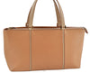 Authentic BURBERRY Vintage Leather Hand Bag Purse Beige Orange J3748