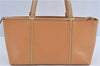 Authentic BURBERRY Vintage Leather Hand Bag Purse Beige Orange J3748