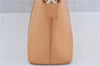 Authentic BURBERRY Vintage Leather Hand Bag Purse Beige Orange J3748