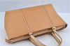 Authentic BURBERRY Vintage Leather Hand Bag Purse Beige Orange J3748