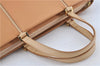 Authentic BURBERRY Vintage Leather Hand Bag Purse Beige Orange J3748