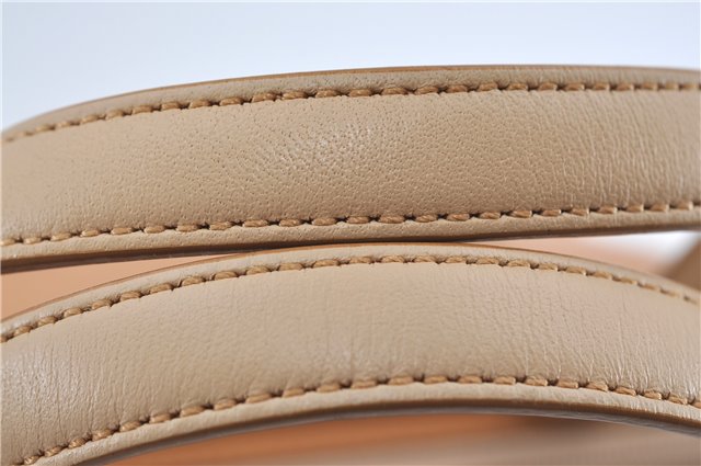 Authentic BURBERRY Vintage Leather Hand Bag Purse Beige Orange J3748