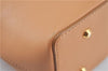Authentic BURBERRY Vintage Leather Hand Bag Purse Beige Orange J3748