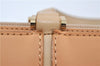Authentic BURBERRY Vintage Leather Hand Bag Purse Beige Orange J3748