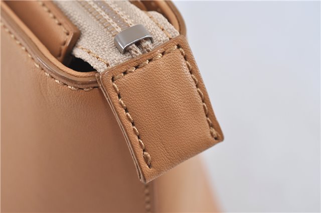Authentic BURBERRY Vintage Leather Hand Bag Purse Beige Orange J3748