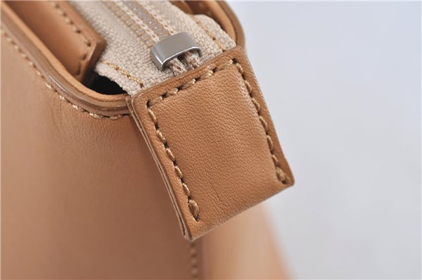 Authentic BURBERRY Vintage Leather Hand Bag Purse Beige Orange J3748