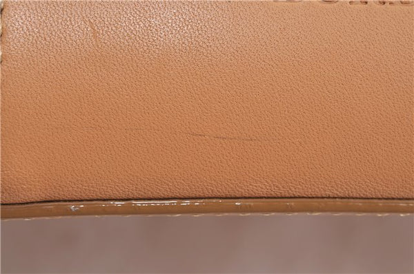 Authentic BURBERRY Vintage Leather Hand Bag Purse Beige Orange J3748