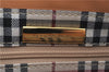 Authentic BURBERRY Vintage Leather Hand Bag Purse Beige Orange J3748