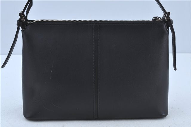 Authentic BURBERRY Vintage Leather Shoulder Hand Bag Purse Black J3770