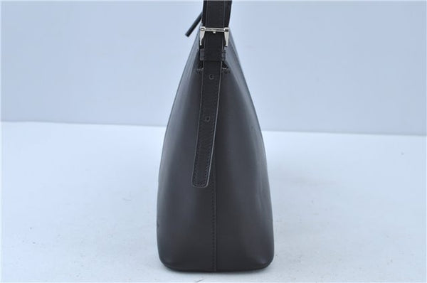 Authentic BURBERRY Vintage Leather Shoulder Hand Bag Purse Black J3770
