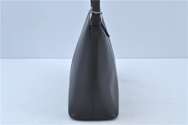 Authentic BURBERRY Vintage Leather Shoulder Hand Bag Purse Black J3770