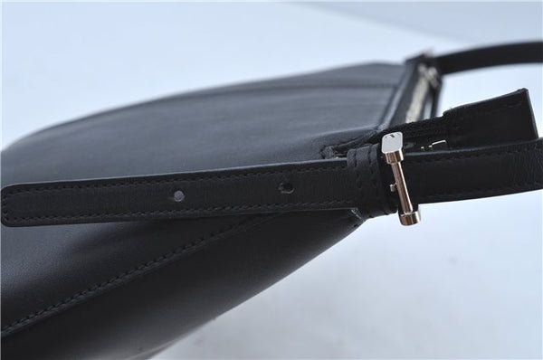 Authentic BURBERRY Vintage Leather Shoulder Hand Bag Purse Black J3770