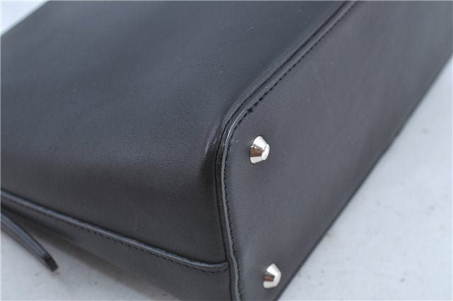 Authentic BURBERRY Vintage Leather Shoulder Hand Bag Purse Black J3770