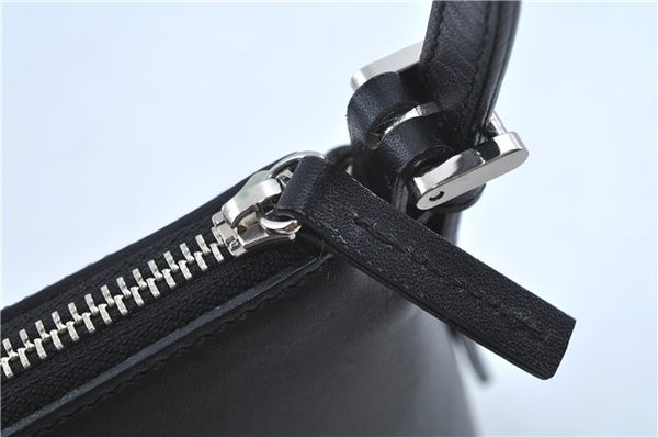 Authentic BURBERRY Vintage Leather Shoulder Hand Bag Purse Black J3770
