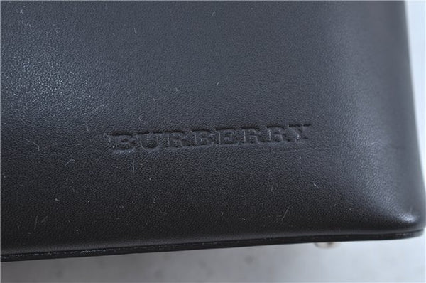 Authentic BURBERRY Vintage Leather Shoulder Hand Bag Purse Black J3770