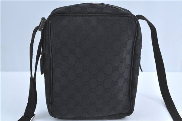 Authentic GUCCI Shoulder Cross Body Bag GG Canvas Leather 122759 Black J3836
