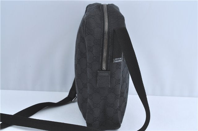 Authentic GUCCI Shoulder Cross Body Bag GG Canvas Leather 122759 Black J3836