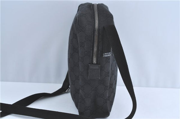 Authentic GUCCI Shoulder Cross Body Bag GG Canvas Leather 122759 Black J3836