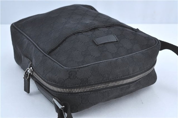 Authentic GUCCI Shoulder Cross Body Bag GG Canvas Leather 122759 Black J3836