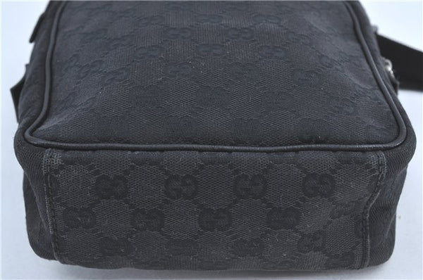 Authentic GUCCI Shoulder Cross Body Bag GG Canvas Leather 122759 Black J3836