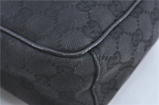 Authentic GUCCI Shoulder Cross Body Bag GG Canvas Leather 122759 Black J3836