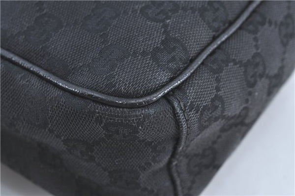 Authentic GUCCI Shoulder Cross Body Bag GG Canvas Leather 122759 Black J3836