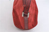 Authentic GUCCI Hand Bag Pouch Purse GG Canvas Leather 07198 Red J3842