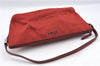Authentic GUCCI Hand Bag Pouch Purse GG Canvas Leather 07198 Red J3842