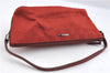 Authentic GUCCI Hand Bag Pouch Purse GG Canvas Leather 07198 Red J3842