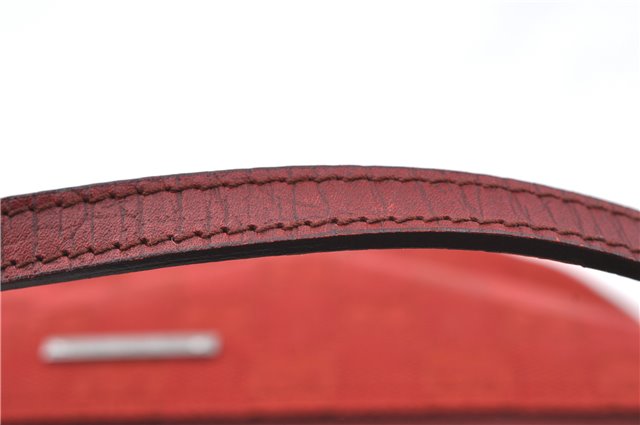 Authentic GUCCI Hand Bag Pouch Purse GG Canvas Leather 07198 Red J3842