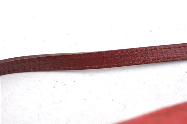 Authentic GUCCI Hand Bag Pouch Purse GG Canvas Leather 07198 Red J3842