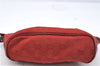 Authentic GUCCI Hand Bag Pouch Purse GG Canvas Leather 07198 Red J3842