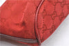 Authentic GUCCI Hand Bag Pouch Purse GG Canvas Leather 07198 Red J3842