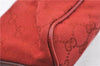 Authentic GUCCI Hand Bag Pouch Purse GG Canvas Leather 07198 Red J3842
