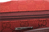 Authentic GUCCI Hand Bag Pouch Purse GG Canvas Leather 07198 Red J3842