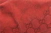 Authentic GUCCI Hand Bag Pouch Purse GG Canvas Leather 07198 Red J3842