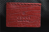 Authentic GUCCI Hand Bag Pouch Purse GG Canvas Leather 07198 Red J3842