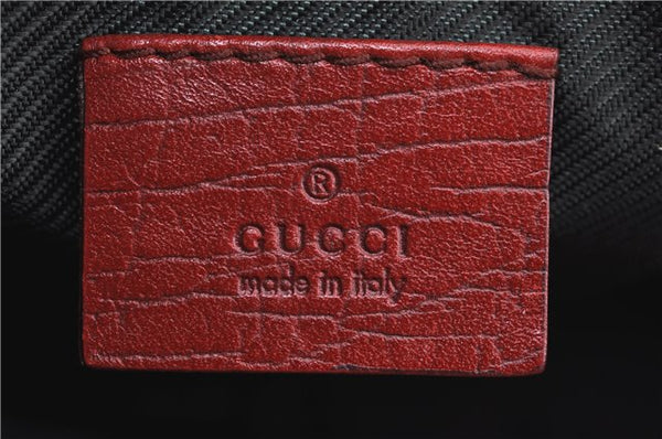Authentic GUCCI Hand Bag Pouch Purse GG Canvas Leather 07198 Red J3842