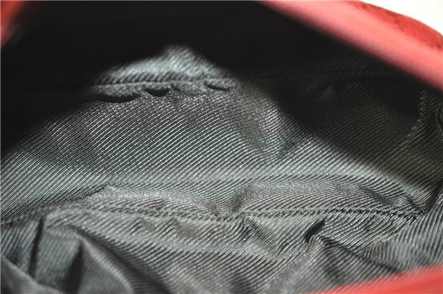 Authentic GUCCI Hand Bag Pouch Purse GG Canvas Leather 07198 Red J3842