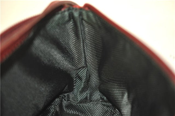 Authentic GUCCI Hand Bag Pouch Purse GG Canvas Leather 07198 Red J3842