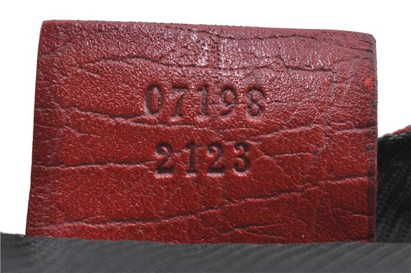 Authentic GUCCI Hand Bag Pouch Purse GG Canvas Leather 07198 Red J3842