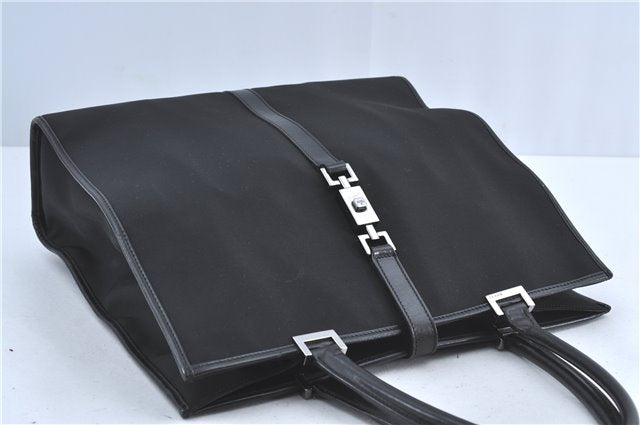 Authentic GUCCI Jackie Shoulder Tote Bag Nylon Leather 0021064 Black J3873