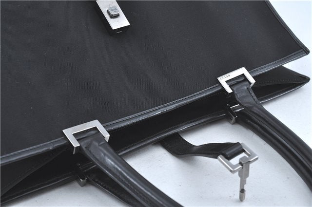 Authentic GUCCI Jackie Shoulder Tote Bag Nylon Leather 0021064 Black J3873