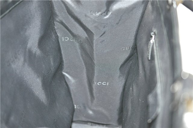 Authentic GUCCI Jackie Shoulder Tote Bag Nylon Leather 0021064 Black J3873