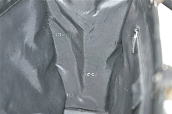 Authentic GUCCI Jackie Shoulder Tote Bag Nylon Leather 0021064 Black J3873