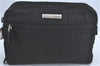 Authentic GUCCI Clutch Hand Bag Purse Nylon Leather 0181607 Black J3881