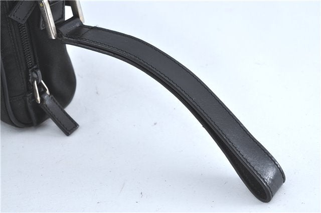 Authentic GUCCI Clutch Hand Bag Purse Nylon Leather 0181607 Black J3881