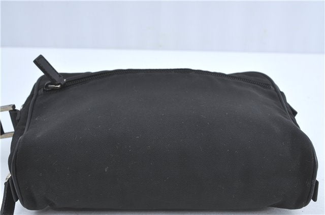 Authentic GUCCI Clutch Hand Bag Purse Nylon Leather 0181607 Black J3881