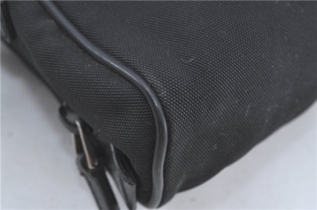 Authentic GUCCI Clutch Hand Bag Purse Nylon Leather 0181607 Black J3881